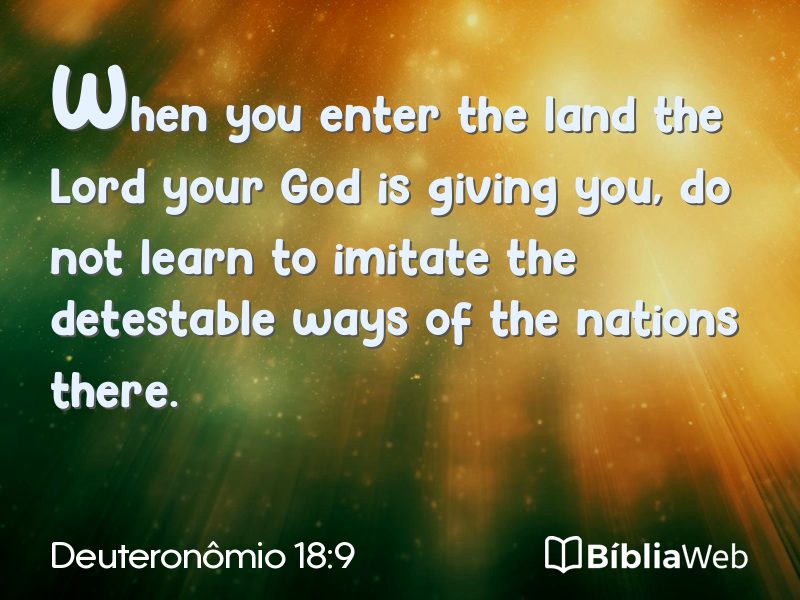 Deuteronômio 18:9 em imagem para compartilhar