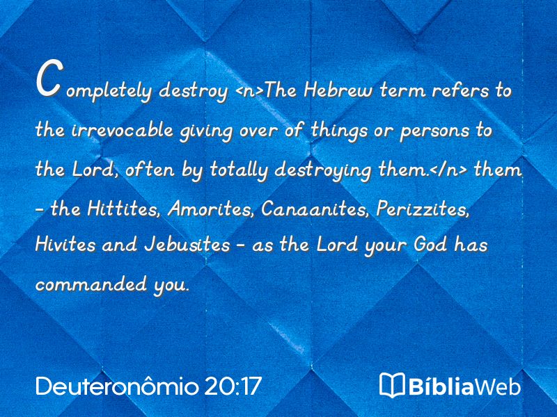Deuteronômio 20:17 em imagem para compartilhar