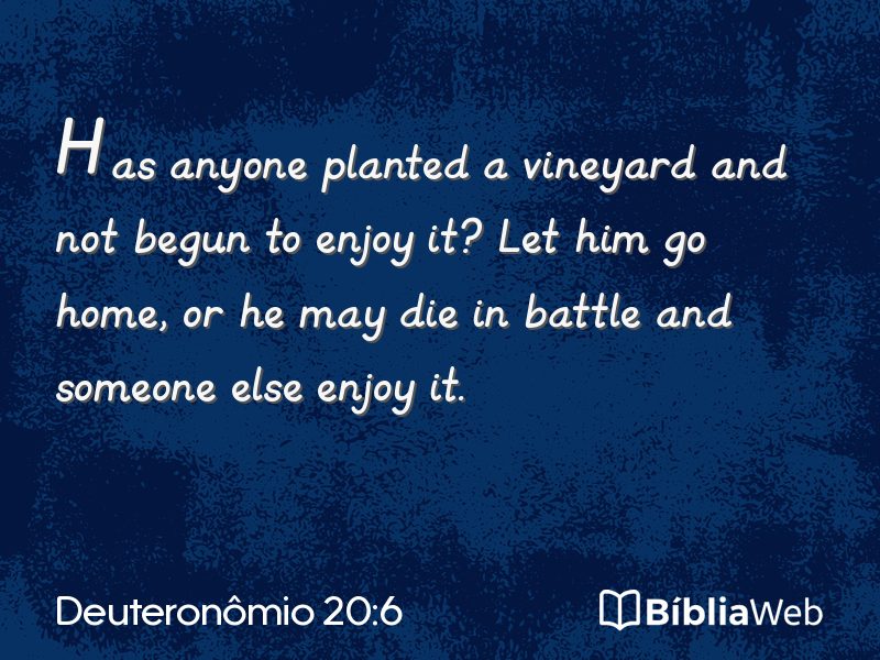 Deuteronômio 20:6 em imagem para compartilhar