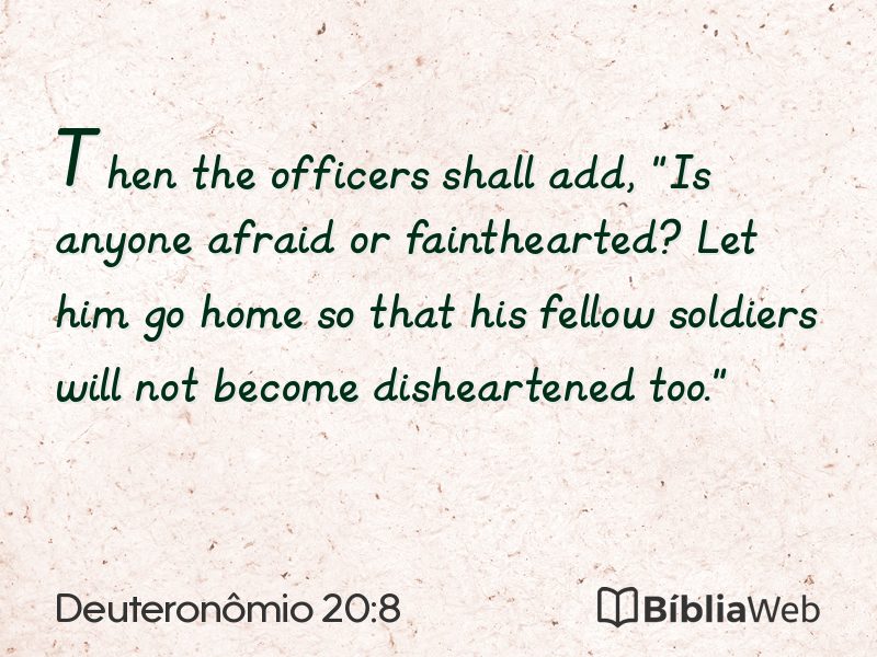 Deuteronômio 20:8 em imagem para compartilhar