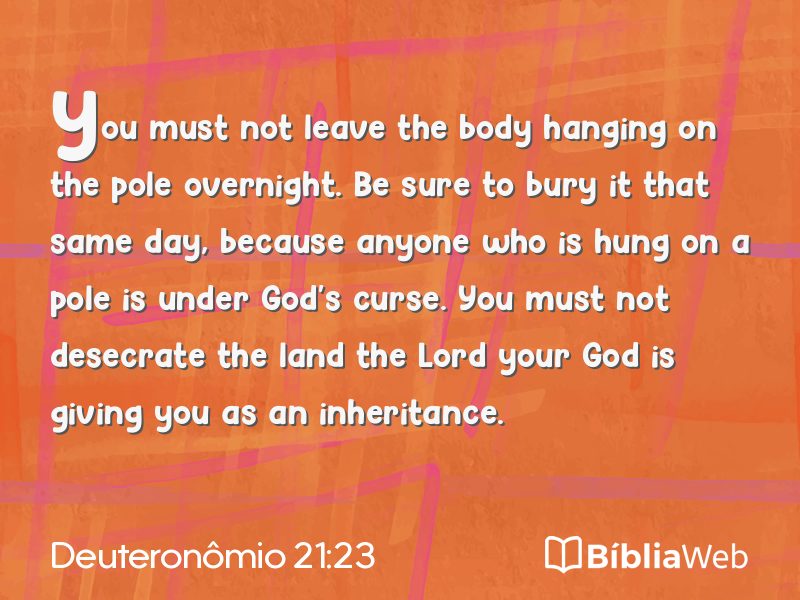 Deuteronômio 21:23 em imagem para compartilhar
