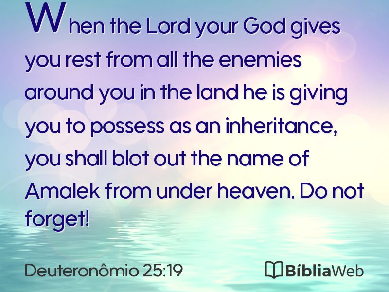 Deuteronômio 25:19 em imagem para compartilhar
