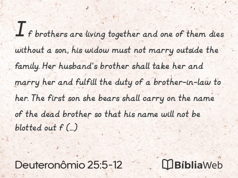 Deuteronômio 25:5-12 em imagem para compartilhar