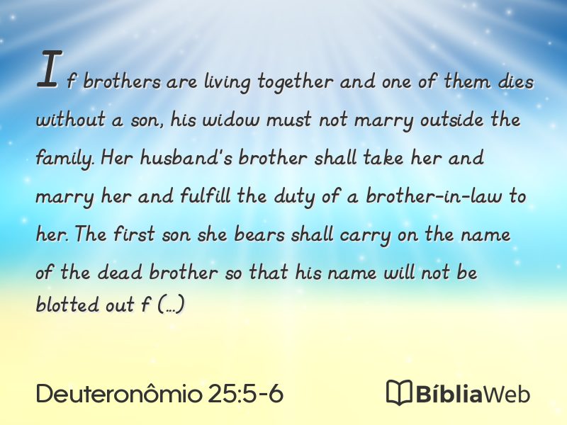 Deuteronômio 25:5-6 em imagem para compartilhar