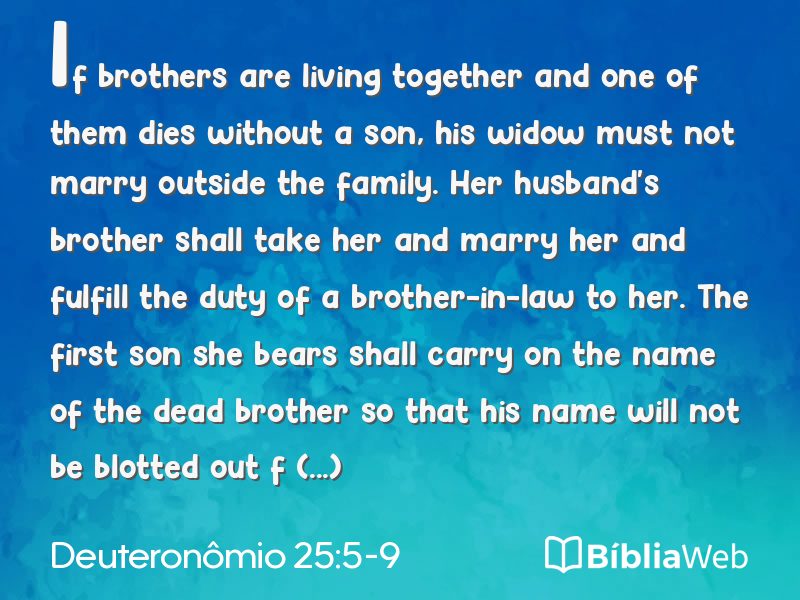 Deuteronômio 25:5-9 em imagem para compartilhar