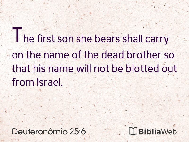 Deuteronômio 25:6 em imagem para compartilhar