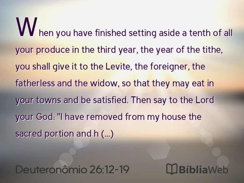 Deuteronômio 26:12-19 em imagem para compartilhar
