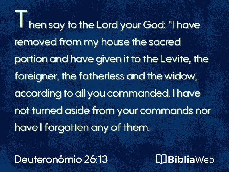 Deuteronômio 26:13 em imagem para compartilhar