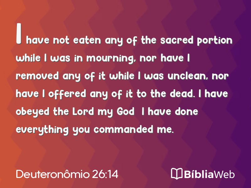 Deuteronômio 26:14 em imagem para compartilhar
