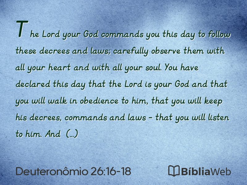 Deuteronômio 26:16-18 em imagem para compartilhar