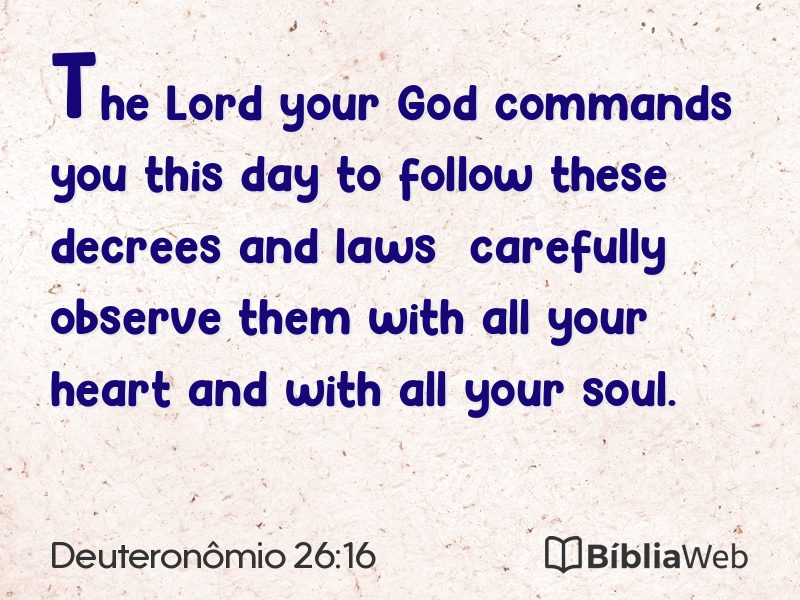 Deuteronômio 26:16 em imagem para compartilhar