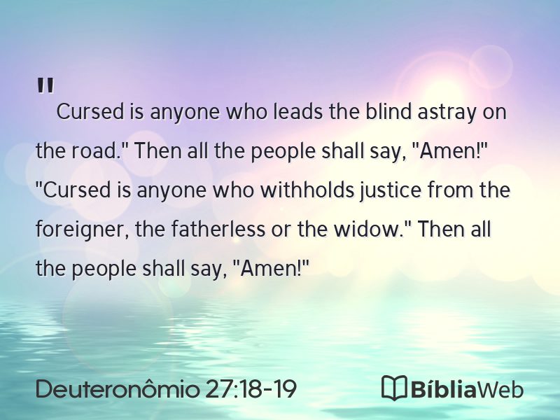 Deuteronômio 27:18-19 em imagem para compartilhar