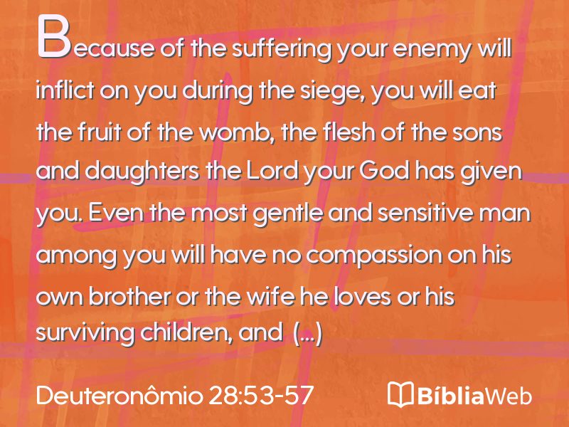 Deuteronômio 28:53-57 em imagem para compartilhar