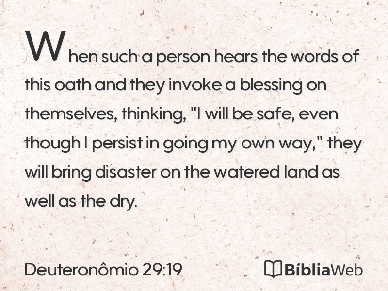 Deuteronômio 29:19 em imagem para compartilhar
