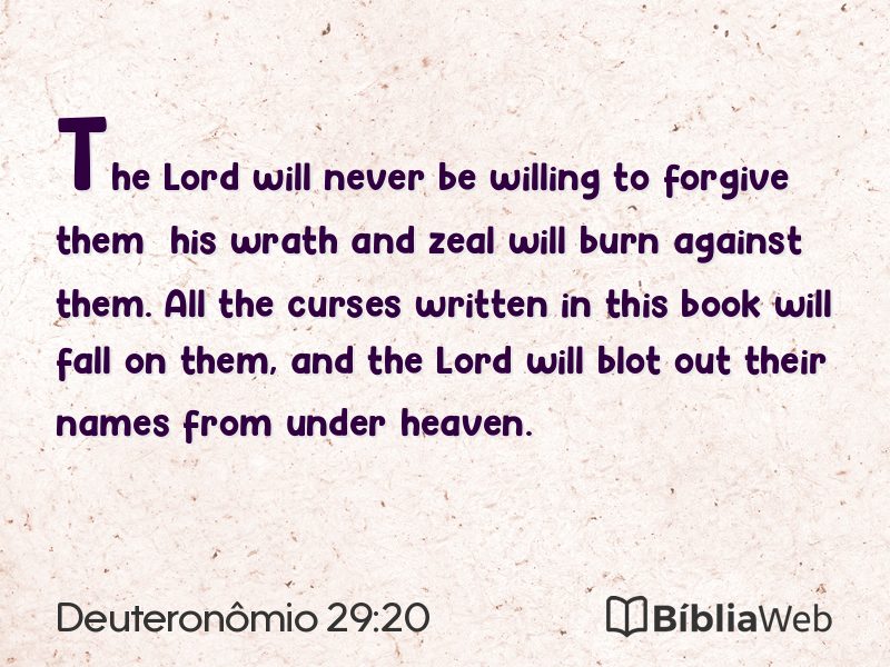Deuteronômio 29:20 em imagem para compartilhar