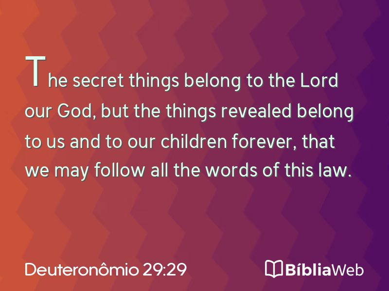 Deuteronômio 29:29 em imagem para compartilhar