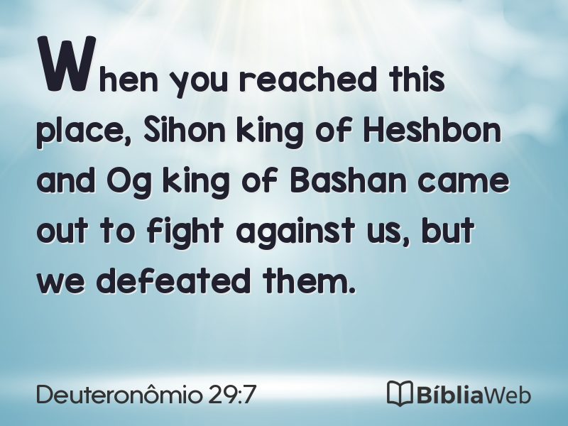 Deuteronômio 29:7 em imagem para compartilhar