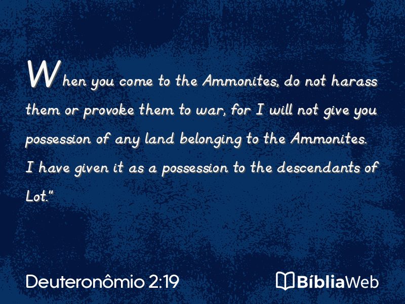Deuteronômio 2:19 em imagem para compartilhar
