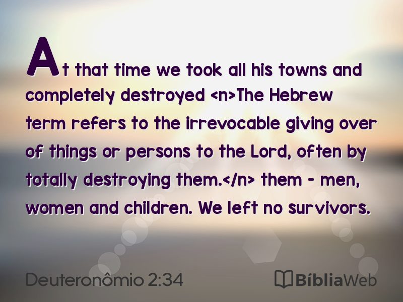 Deuteronômio 2:34 em imagem para compartilhar