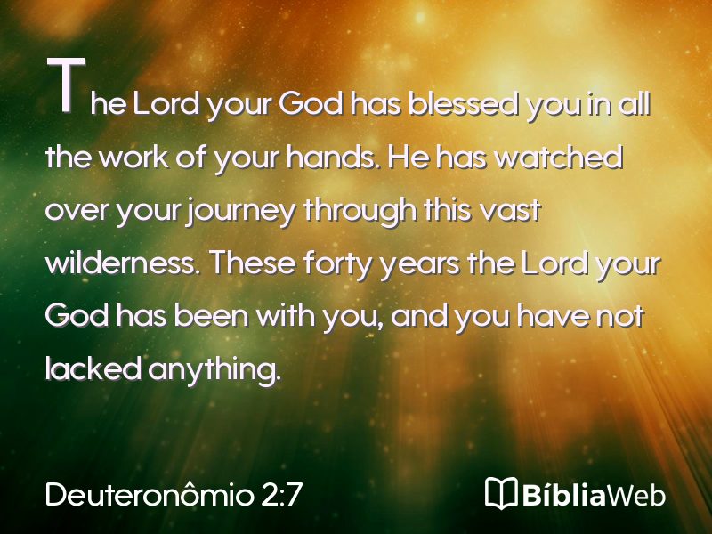 Deuteronômio 2:7 em imagem para compartilhar