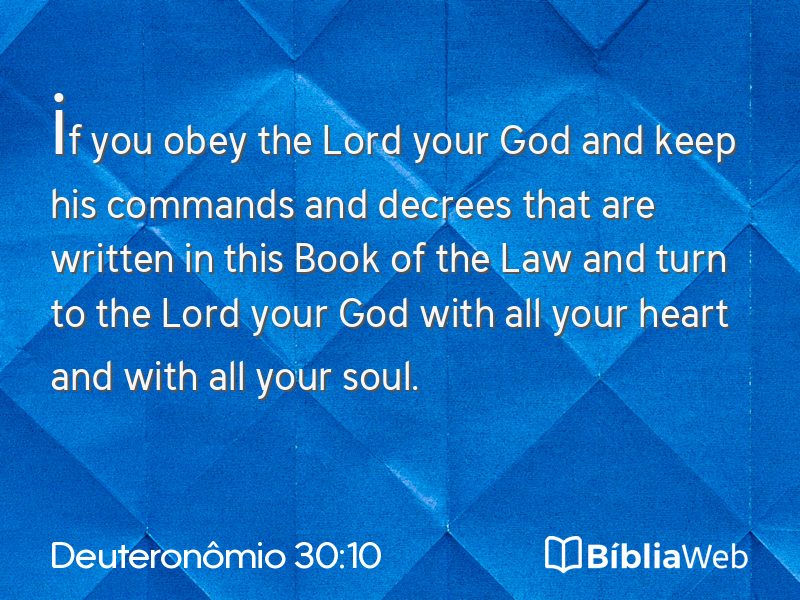 Deuteronômio 30:10 em imagem para compartilhar