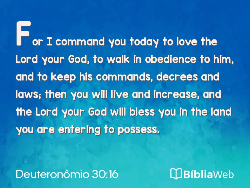 Deuteronômio 30:16 em imagem para compartilhar