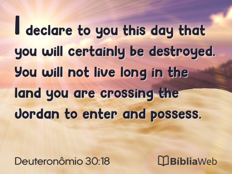 Deuteronômio 30:18 em imagem para compartilhar