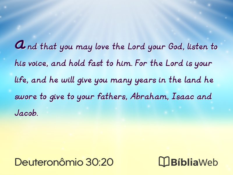 Deuteronômio 30:20 em imagem para compartilhar