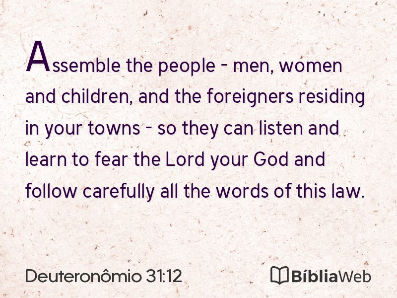 Deuteronômio 31:12 em imagem para compartilhar