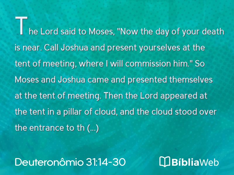 Deuteronômio 31:14-30 em imagem para compartilhar