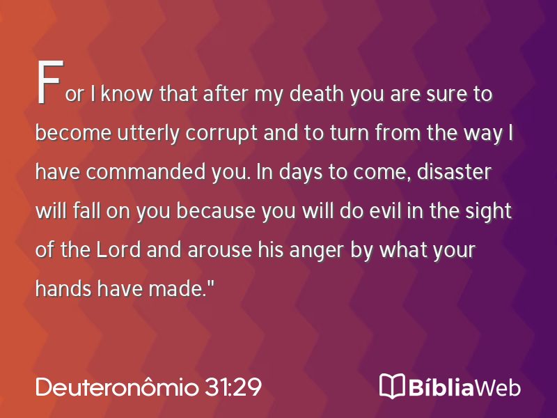 Deuteronômio 31:29 em imagem para compartilhar