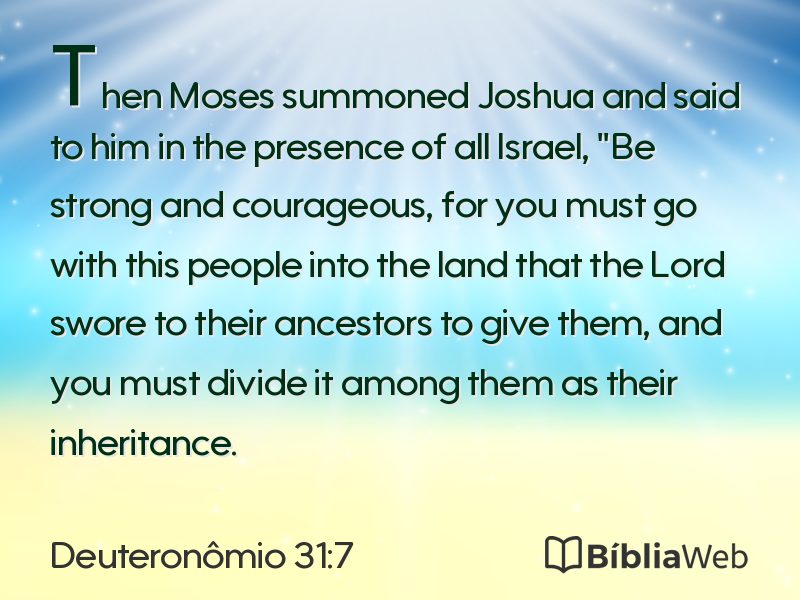 Deuteronômio 31:7 em imagem para compartilhar