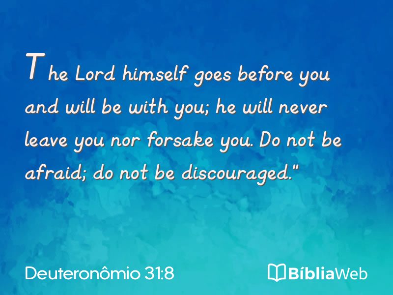 Deuteronômio 31:8 em imagem para compartilhar