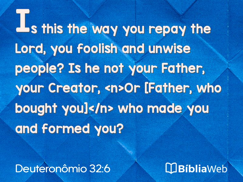 Deuteronômio 32:6 em imagem para compartilhar