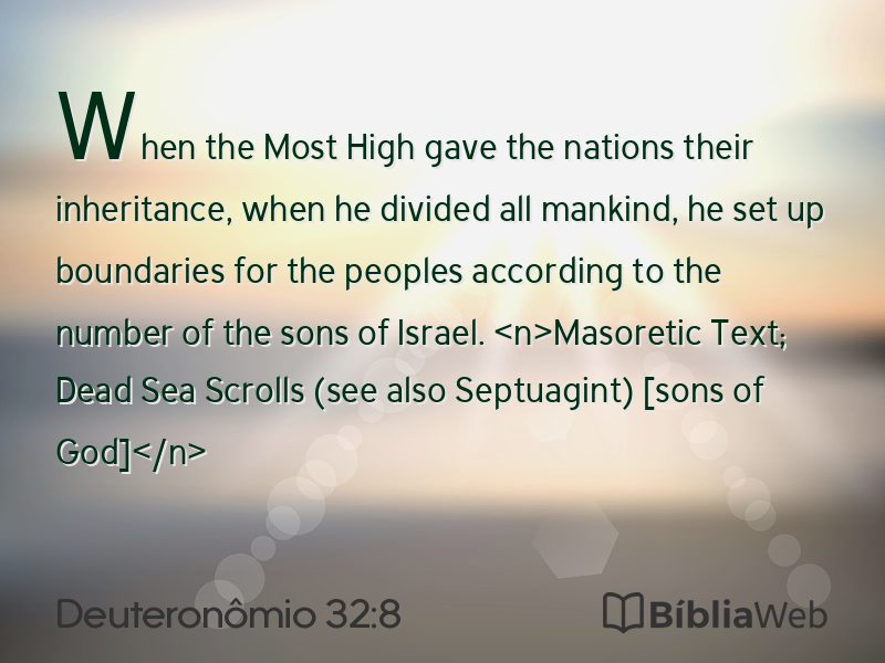 Deuteronômio 32:8 em imagem para compartilhar