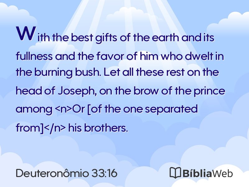 Deuteronômio 33:16 em imagem para compartilhar
