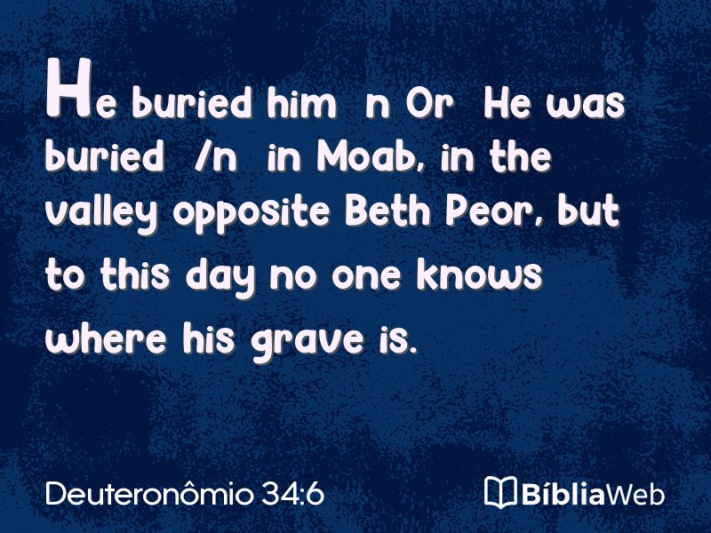 Deuteronômio 34:6 em imagem para compartilhar