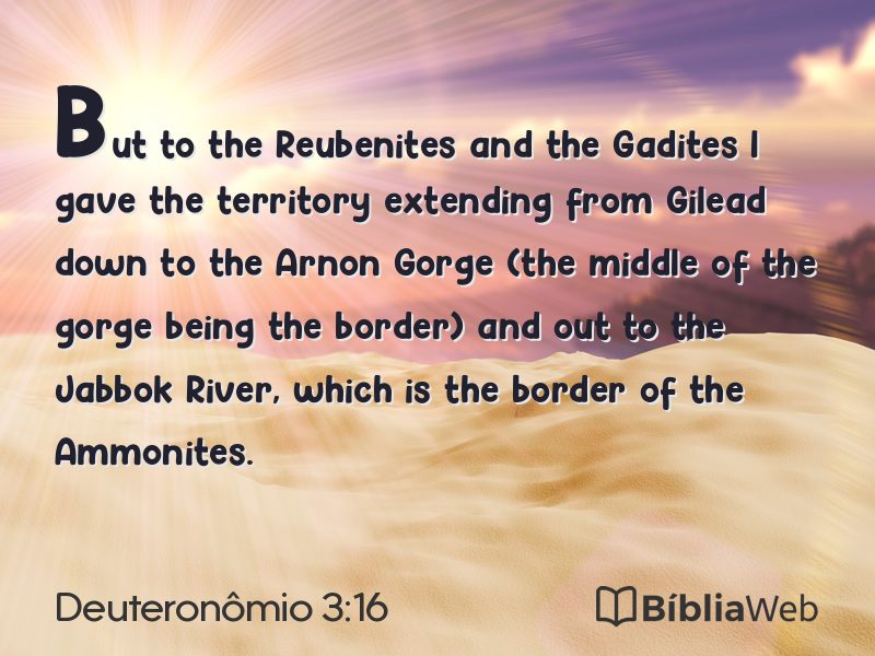 Deuteronômio 3:16 em imagem para compartilhar