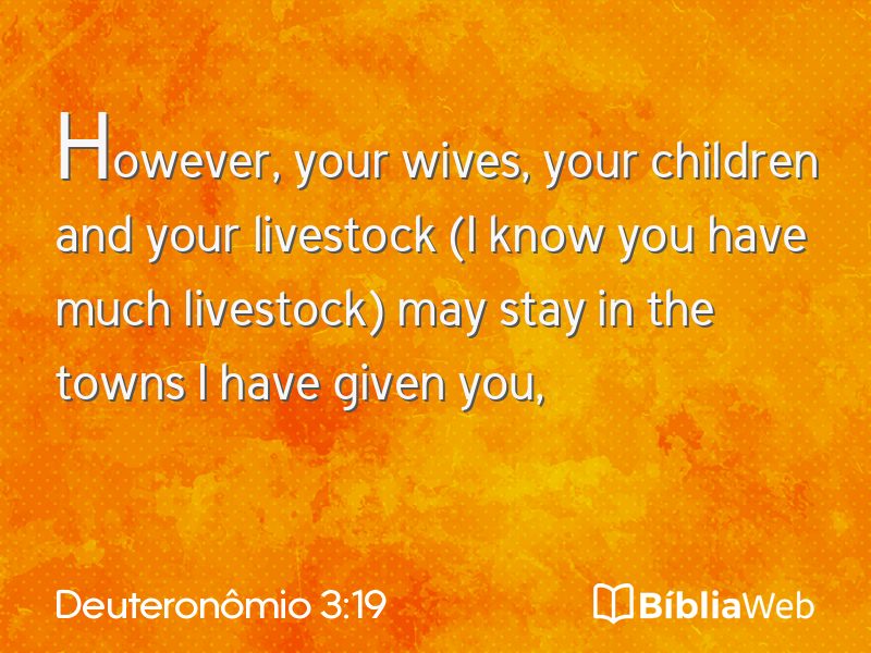Deuteronômio 3:19 em imagem para compartilhar