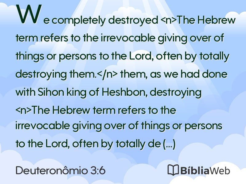 Deuteronômio 3:6 em imagem para compartilhar