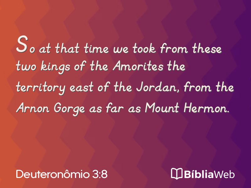 Deuteronômio 3:8 em imagem para compartilhar