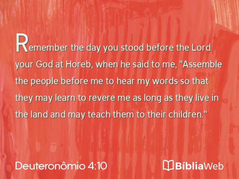Deuteronômio 4:10 em imagem para compartilhar