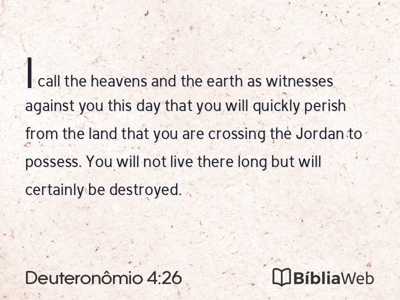 Deuteronômio 4:26 em imagem para compartilhar