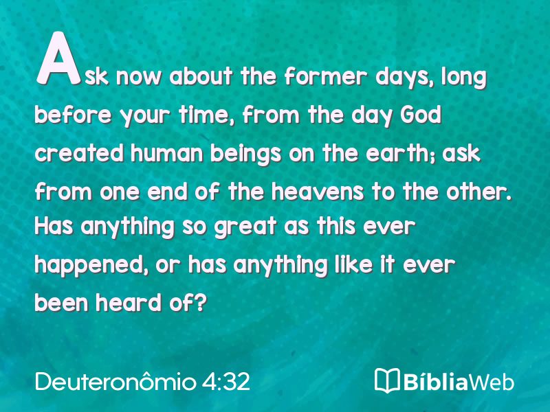 Deuteronômio 4:32 em imagem para compartilhar