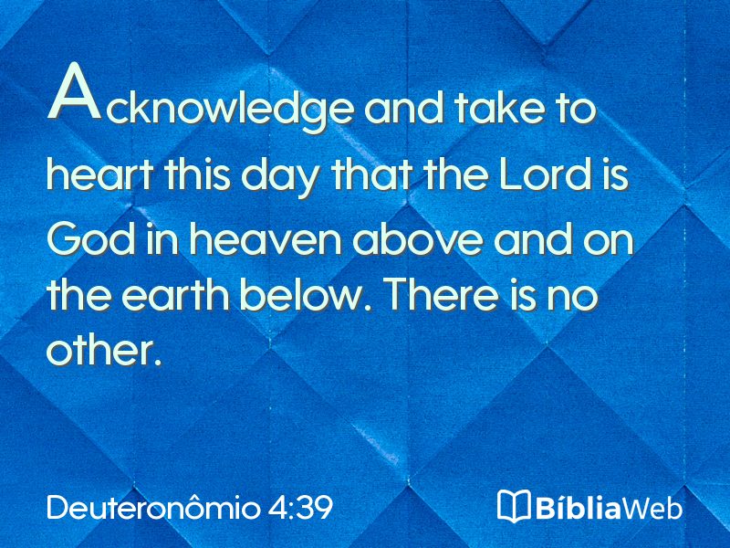 Deuteronômio 4:39 em imagem para compartilhar