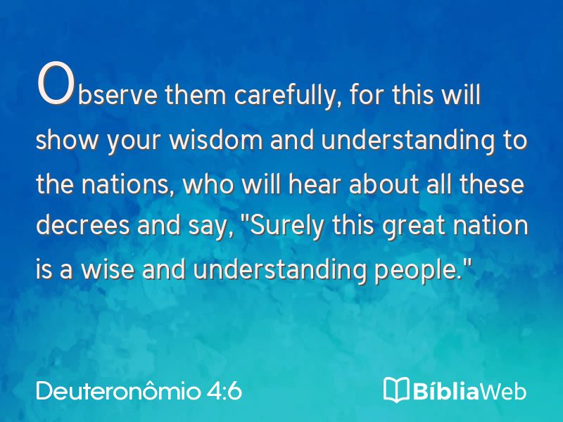 Deuteronômio 4:6 em imagem para compartilhar