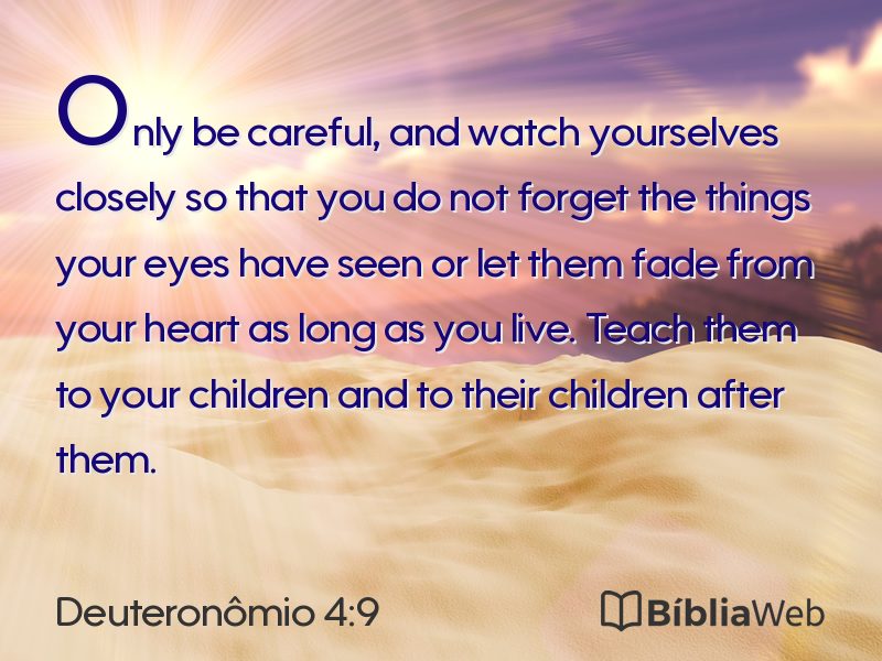 Deuteronômio 4:9 em imagem para compartilhar