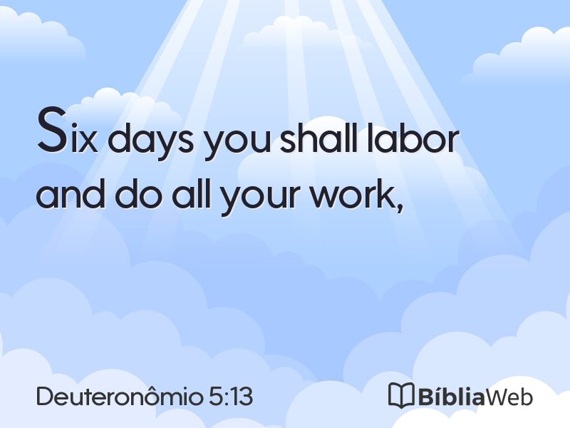 Deuteronômio 5:13 em imagem para compartilhar
