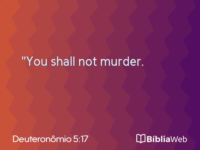 Deuteronômio 5:17 em imagem para compartilhar