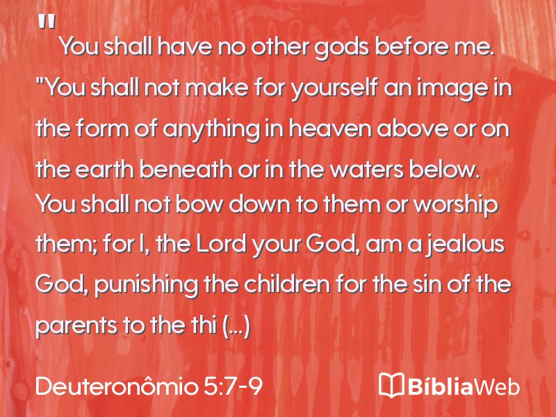 Deuteronômio 5:7-9 em imagem para compartilhar